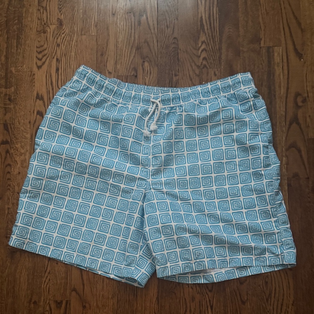 Club Room Blue Patterned Swim Trunks